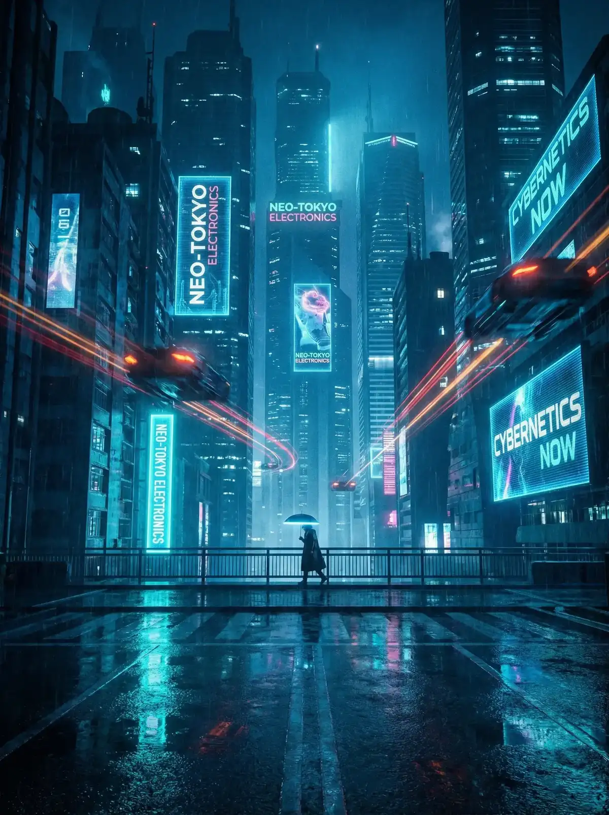 小视频 - 赛博朋克都市夜景与飞行器